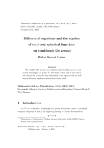 Differential equations and the algebra of confluent spherical functions