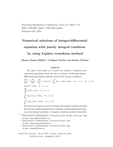 Numerical solutions of integro-differential equation with purely integral condition