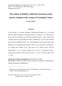 The notion of Infinity within the Zermelo system Abstract