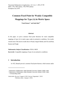Common Fixed Point for Weakly Compatible Abstract