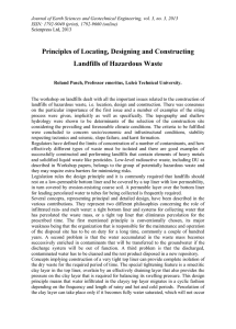 Principles of Locating, Designing and Constructing Landfills of Hazardous Waste