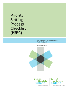 Priority Setting Process Checklist