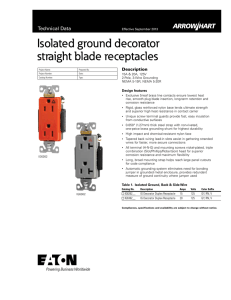 Isolated ground decorator straight blade receptacles Technical Data Description