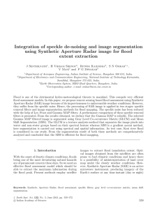 Integration of speckle de-noising and image segmentation