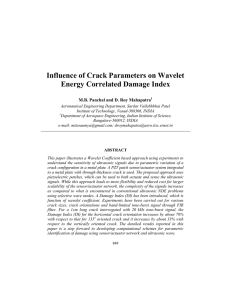 Influence of Crack Parameters on Wavelet Energy Correlated Damage Index