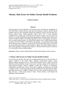 Obesity: Risk Factor for Public Chronic Health Problems Abstract
