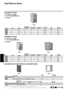 Steel Masonry Boxes MASONRY BOXES MASONRY BOX PARTITIONS &amp; EXTENSION RING Steel Boxes