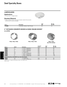 Steel Specialty Boxes 4” OCTAGON CONCRETE BOXES &amp; HUNG CEILING BOXES*