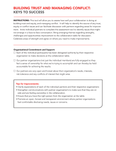 BUILDING TRUST AND MANAGING CONFLICT: KEYS TO SUCCESS