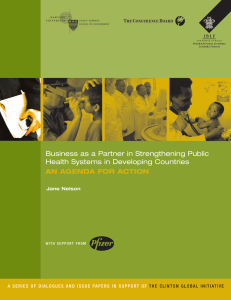 Business as a Partner in Strengthening Public AN AGENDA FOR ACTION