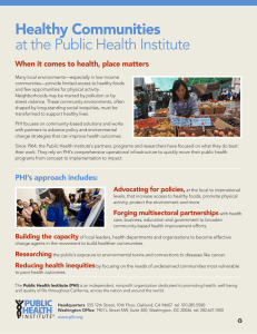 Healthy Communities at the Public Health Institute