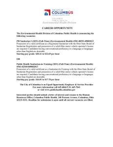 Environmental Health Division CAREER OPPORTUNITY