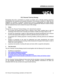 UCL Personal Tutoring Strategy