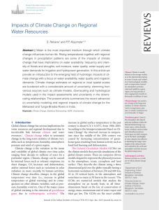 Reviews Impacts of Climate Change on Regional Water Resources