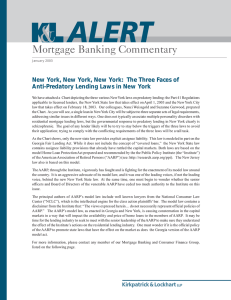 Mortgage Banking Commentary Anti-Predatory Lending Laws in New York