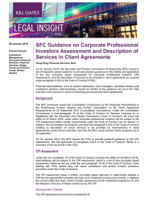 SFC Guidance on Corporate Professional Investors Assessment and Description of
