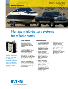 Manage multi-battery systems for reliable starts BUSSMANN SERIES