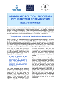 GENDER AND POLITICAL PROCESSES