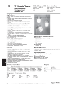 VF &#34;Steady On&#34; Beacon Compact Fluorescent Warning and Visual Indication Light