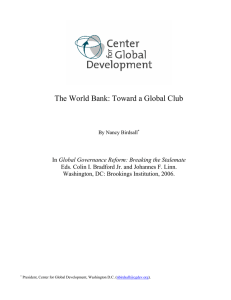 The World Bank: Toward a Global Club