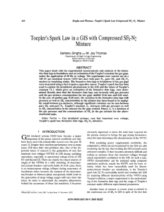 Law in a GIS Toepler’s Spark Compressed Mixture