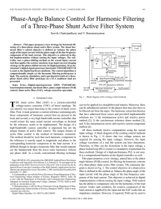 Phase-Angle Balance Control for Harmonic Filtering Souvik Chattopadhyay and V. Ramanarayanan