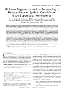 Minimum Register Instruction Sequencing to Reduce Register Spills in Out-of-Order