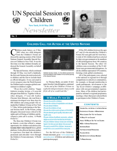 Newsletter UN Special Session on Children C
