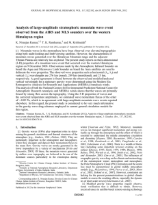 Analysis of large-amplitude stratospheric mountain wave event