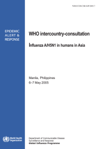 WHO intercountry-consultation I nfluenza A/H5N1 in humans in Asia Manila, Philippines