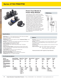 Series 37700 PRM/PFM Power Fuse Module &amp; Power Relay Module PRM Wiring