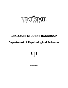 Ψ  GRADUATE STUDENT HANDBOOK Department of Psychological Sciences