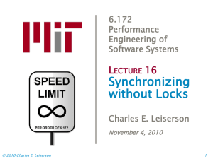 Synchronizing without Locks L 16