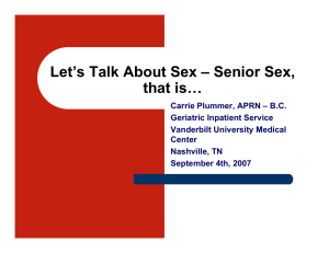 Let’s Talk About Sex – Senior Sex, that is…