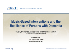 Music-Based Interventions and the Resilience of Persons with Dementia Crescendo in Resilience