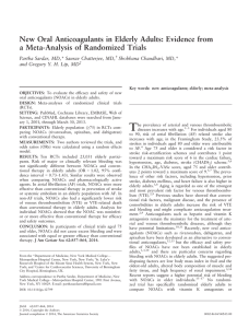 New Oral Anticoagulants in Elderly Adults: Evidence from Shobhana Chaudhari, MD,*