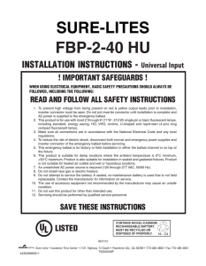 FBP-2-40 HU SURE-LITES INSTALLATION INSTRUCTIONS - Universal Input