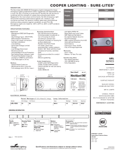 COOPER LIGHTING - SURE-LITES Catalog # Type ®