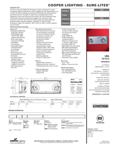 COOPER LIGHTING - SURE-LITES Catalog # Type ®