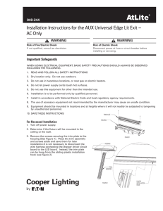 Installation Instructions for the AUX Universal Edge Lit Exit – 049-244