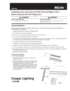 Installation Instructions for the AUX Universal Edge Lit Exit – 049-245