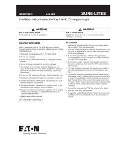 SURE-LITES Installation Instructions for the Sure-Lites CU2 Emergency Light INS #