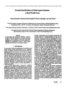 Formal Specification  of  Multi-Agent Systems: a  Real-World Case