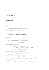 Lecture 4 Vectors