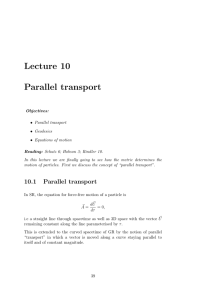 Lecture 10 Parallel transport
