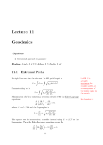 Lecture 11 Geodesics