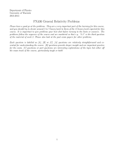 PX436 General Relativity Problems
