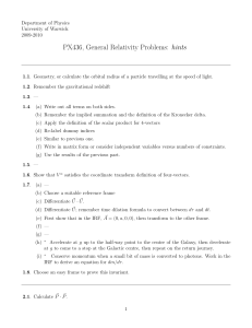 PX436, General Relativity Problems: hints