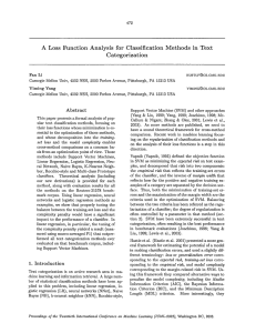 A Loss  Function  Analysis  for  Classification Categorization