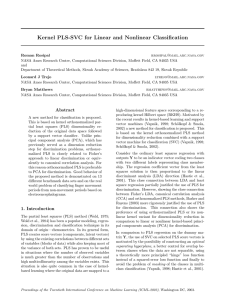 Kernel PLS-SVC for Linear and Nonlinear Classification